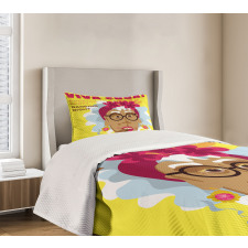 Cuban Woman Caricature Art Bedspread Set