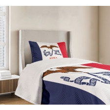 Flag Eagle and Words Bedspread Set