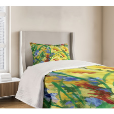 Watercolor Flower Field Bedspread Set