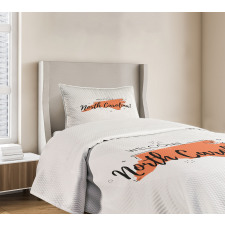 Welcome Sign USA Map Bedspread Set