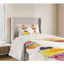 Pastel Watercolor Bakery Bedspread Set