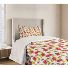 Colorful Fresh Wildflowers Bedspread Set