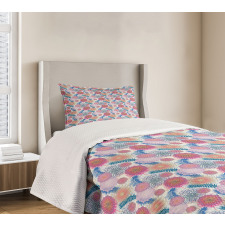 Colorful Mexican Flowers Bedspread Set