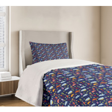 Boots Clouds Flowers Leaves Bedspread Set