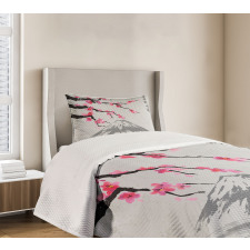 Fujiyama Cherry Blossoms Bedspread Set