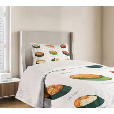 Exotic Japanese Cuisine Bedspread Set