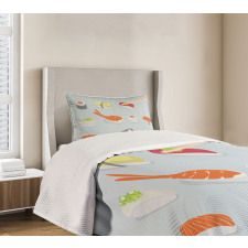 Sea Food Dish Bedspread Set