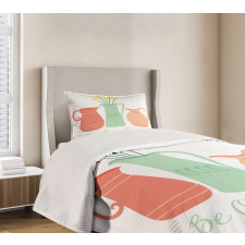 Flower Vases Blossoms Bedspread Set