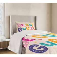 Cheery Colored Letters Bedspread Set