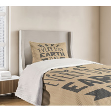 Typographic Words Earth Day Bedspread Set