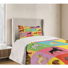 Different Breeds Animal Lover Bedspread Set