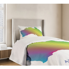 Rainbow Stripe Map Bedspread Set