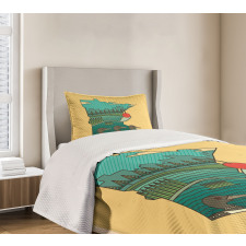 Mosaic Design State Map Bedspread Set