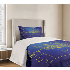 Line Art Style St Paul Bedspread Set