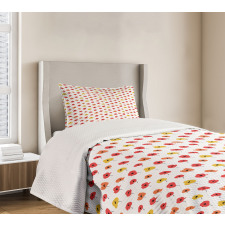 Brush Stroke Effect Poppy Bedspread Set