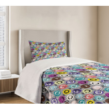 Modern Grunge Geometrical Bedspread Set