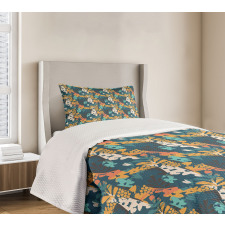 Paintbrush Petals Sketchy Bedspread Set