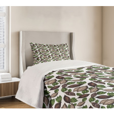 Sketch Art Beans and Leaves Bedspread Set