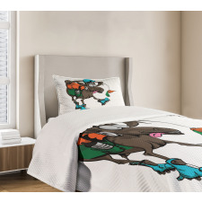 Funny Animal Chasing Carrot Bedspread Set