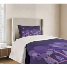 Night at Campsite Scene Bedspread Set