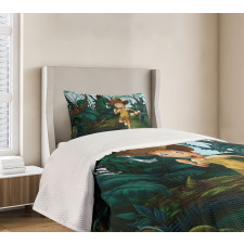 Kid Running in Woods Bedspread Set