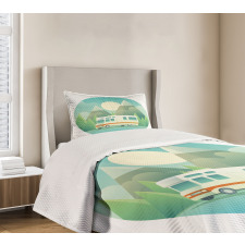 Road Trip Vehicle at Countryside Bedspread Set