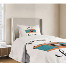 Say Cheese Lettering Photo Bedspread Set