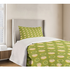 Cartoon Abstract Oranges Bedspread Set