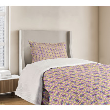 Retro Colorful Funky Tiles Bedspread Set