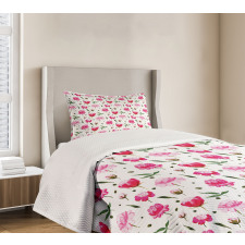 Watercolor Pastel Blooms Bedspread Set