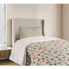 Vacation Ice Cream Starfish Bedspread Set