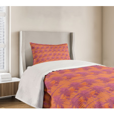 Palm Tree Pattern Vacation Bedspread Set