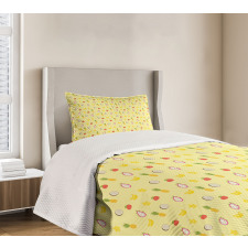 Pineapple Banana Tropical Bedspread Set