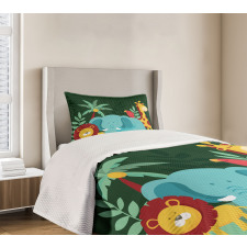 Nursery Jungle Composition Bedspread Set