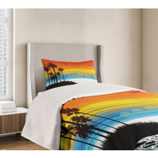 Sunset Sky with Seagulls Bedspread Set