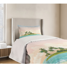 Jungle at Sunset Sky Clouds Bedspread Set