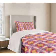 Psychedelic Colorful Grid Bedspread Set