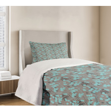 Silhouette Foliage Leaves Bedspread Set