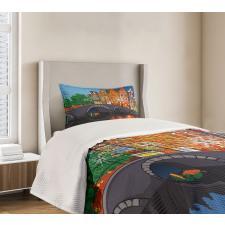 Night City Canal Bridge Bedspread Set