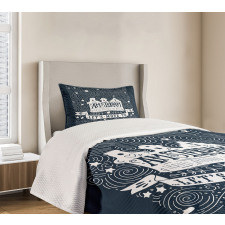 Travel Words with Stars Bedspread Set