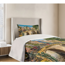 Old Bridge over a Canal Bedspread Set