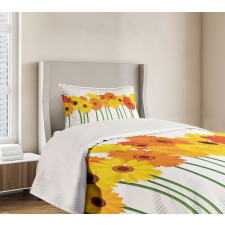 Flowers on Green Stems Bedspread Set