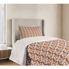 Pastel Checkered Puppy Heads Bedspread Set