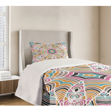 Abstract Floral Art Motif Bedspread Set