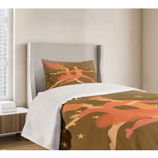 Fire Couple in the Space Bedspread Set