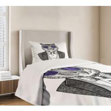 Hipster Animal in a Suit Bedspread Set