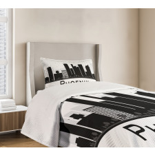 City Silhouette Skyscrapers Bedspread Set