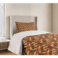 Animals and Palm Leaves Bedspread Set