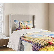 Watercolor Street View Bedspread Set