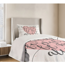 Heart and Love Words Bedspread Set